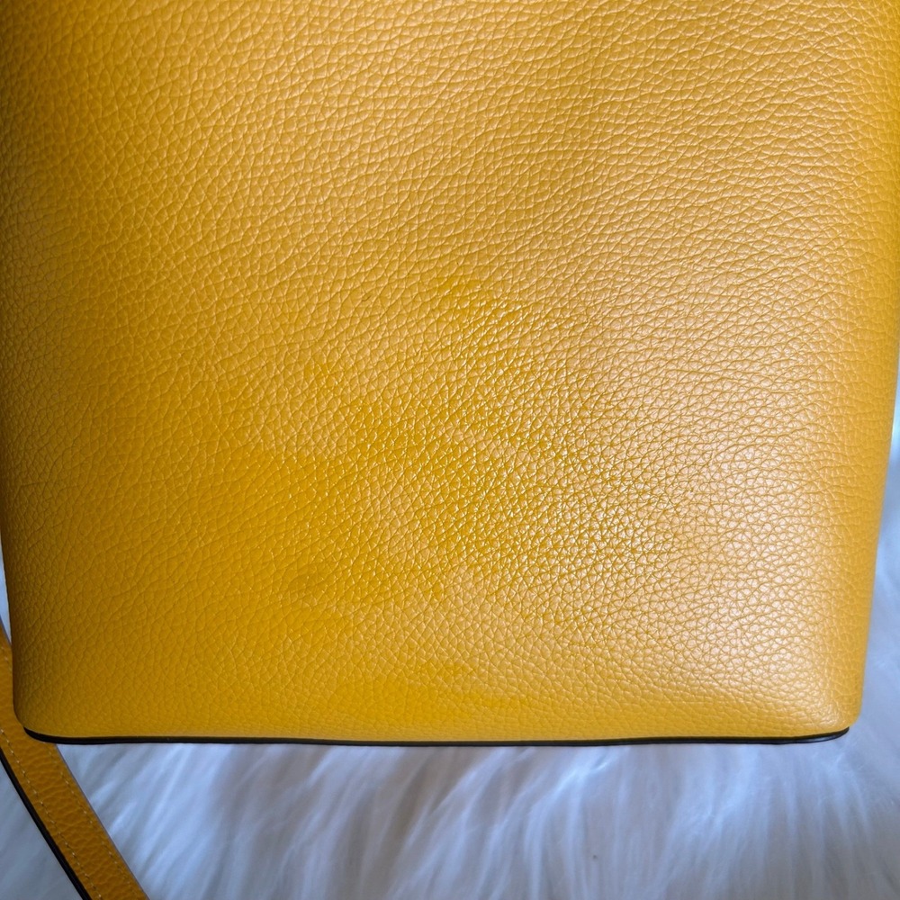 Coach Small Town Bucket Yellow Pebbled Leather Shoulder Bag 1011 - Picture 5 of 13